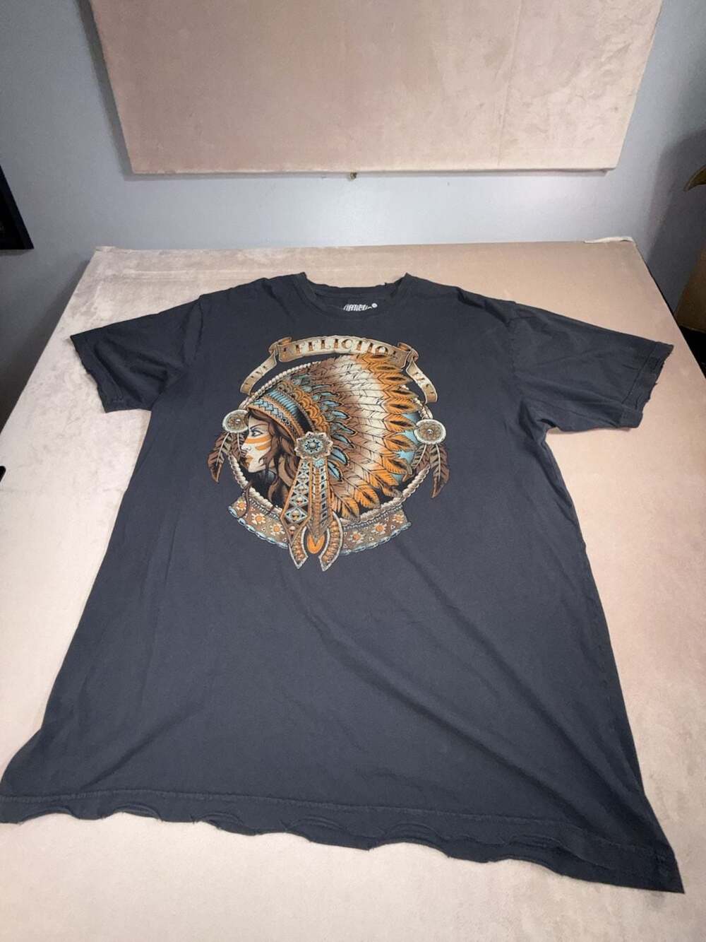 Affliction Inked: Native American Headdress Graphic T-Shirt 3XL (A5-2045)